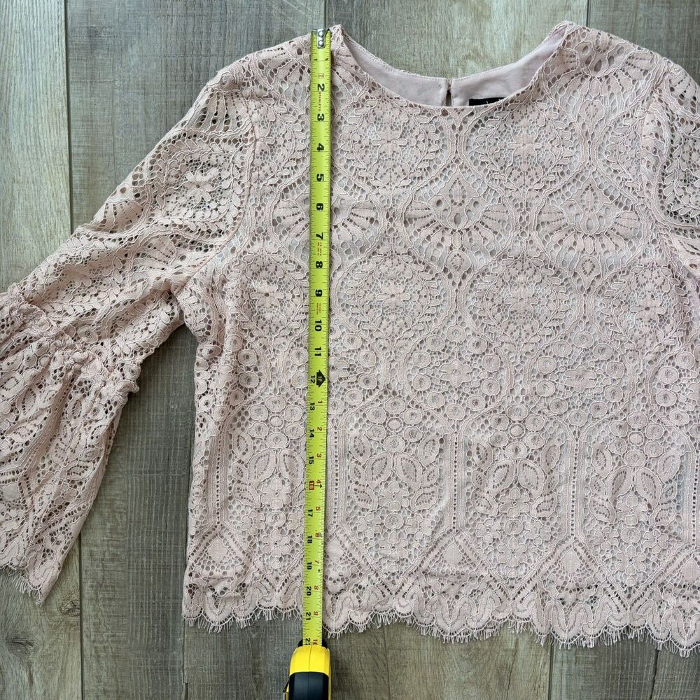 Womens Lace Blouse Size M Pink Romantic Feminine Fairy Dainty Ethereal Whimsy - Picture 10 of 11